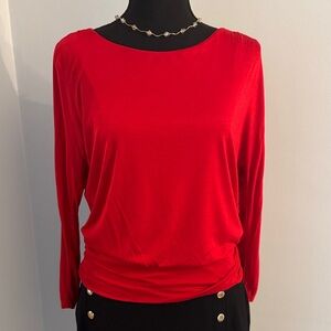 White House Black Market Vibrant Red Blouse